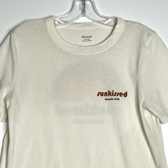 Madewell Sunkissed Beach Club Graphic Tomboy Tee Short Sleeve Crew Neck Cream - Picture 3 of 10